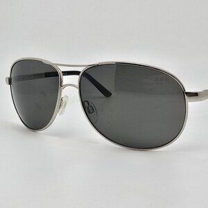 Suncloud Pilot Silver Frame Polarized Grey Lens Aviator Sunglasses w/ Flexhinge